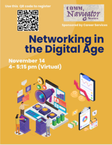 Digital poster for professional networking event. 